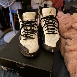 Jordan Kids Sneakers - White, Black, Gold Accents